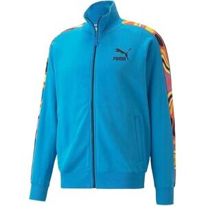 Puma T7 Track Jacket Blue Mens Flow Retro Style Size 3XL